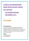 Clinical Neuroanatomy Test Bank &lpar;Goldberg 6th Ed&rpar; &vert; Neuroanatomy MCQs&comma; Cranial Nerves&comma; Neuroscience Exam Questions 2026