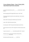 Trevecca Business Finance &ndash; Exam 2 &lpar;Ward&rpar;&comma; 2026 &ndash; Study Material and Practice Questions