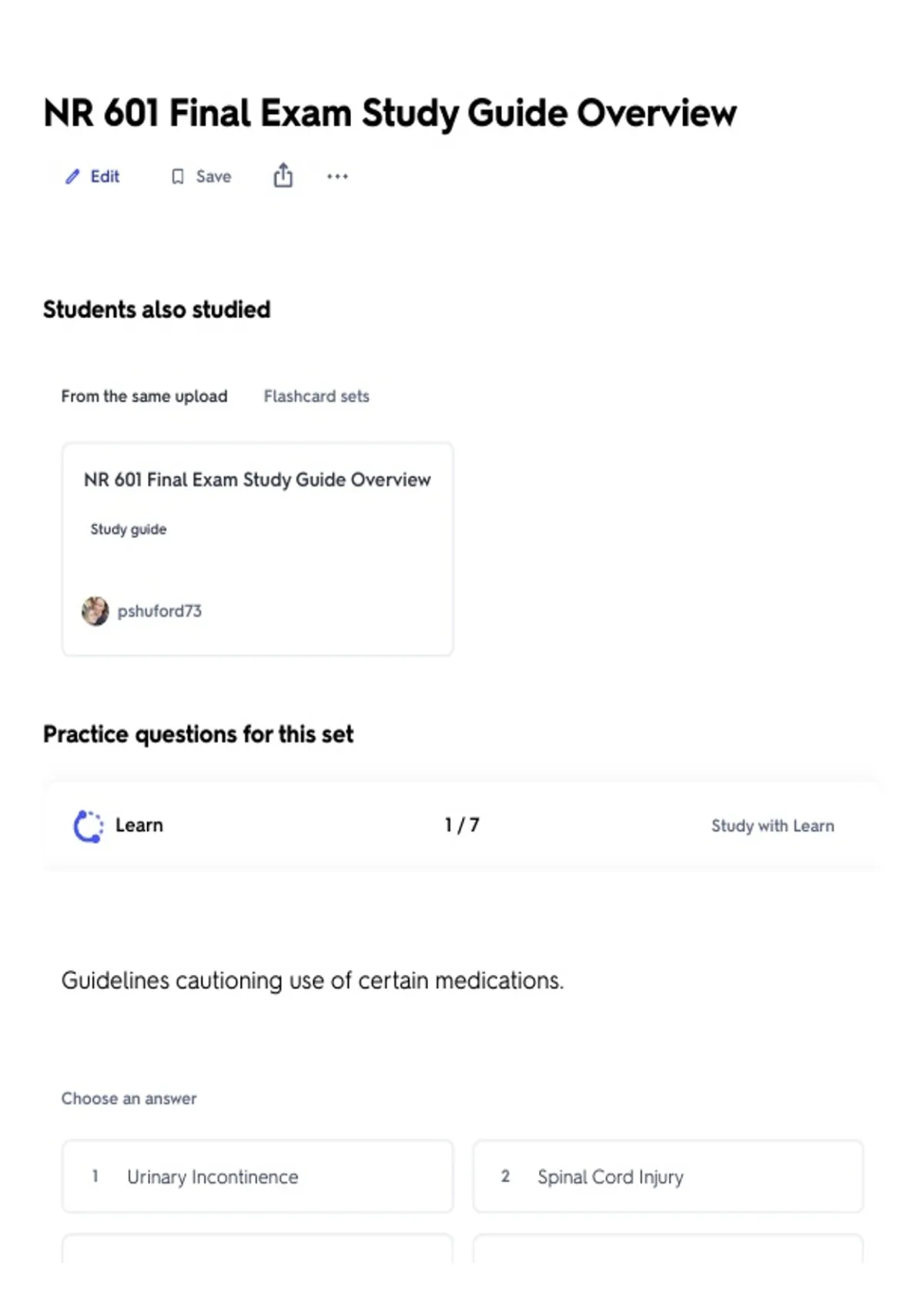 NR 601 Final Exam Study Guide Actual Exam Latest Complete Questions ...