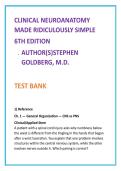 Clinical Neuroanatomy Test Bank 2026 &vert; Goldberg MCQs Study Guide &vert; Cranial Nerves&comma; Pathways & Neuroscience Exam Questions