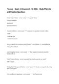 Finance &ndash; Exam 1 &lpar;Chapters 1&ndash;4&rpar;&comma; 2026 &ndash; Study Material and Practice Questions