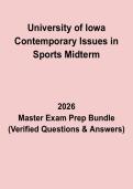University of Iowa Contemporary Issues in Sports Midterm Questions & Answers PDF &vert; Sports Studies Test Prep