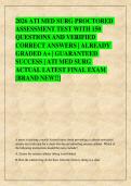 2026 ATI MED SURG PROCTORED ASSESSMENT TEST WITH 150 QUESTIONS AND VERIFIED CORRECT ANSWERS&vert;ALREADY GRADED A&plus;&vert; GUARANTEED SUCCESS&vert;ATI MED SURG ACTUAL LATEST FINAL EXAM  &lbrack;BRAND NEW&excl;&excl;&rsqb;