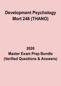 Developmental Psychology Mort 248 &lpar;THANO&rpar; Exam 3 Questions & Answers PDF &vert; Psychology Test Prep