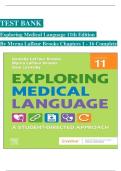 Test Bank For Exploring Medical Language&colon; A Student-Directed Approach 11th Edition by Myrna LaFleur Brooks&comma; 9780323711562&comma; All Chapters&comma; LATEST 2026
