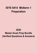 ISYE 6414 Midterm 1 Prep Questions & Answers PDF &vert; Analytics & Data Science Exam Guide