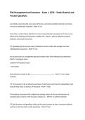 Risk Management and Insurance &ndash; Exam 1&comma; 2026 &ndash; Study Material and Practice Questions