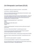 CA Chiropractic Law Exam &lpar;CCLE&rpar; Questions and Answers