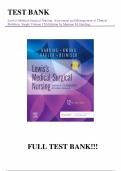 Test bank for Lewis's Medical-Surgical Nursing Assessment and Management of Clinical Problems&comma; Single Volume 12th Edition with test questions and answers graded A&plus;