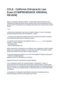 CCLE - California Chiropractic Law Exam &lpar;COMPREHENSIVE ORIGINAL REVIEW&rpar; Questions and Answers