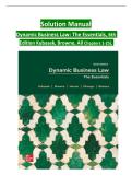 Solution Manual for Dynamic Business Law&colon; The Essentials&comma; 6th Edition by Nancy Kubasek & M&period; Neil Browne