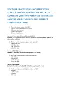 NEW YORK EKG TECHNICIAN CERTIFICATION  ACTUAL EXAM 2026&sol;2027 COMPLETE ACCURATE  EXAM REAL QUESTIONS WITH WELL ELABORATED  ANSWERS AND RATIONALES&period; &lpar;100&percnt; CORRECT VERIFIED SOLUTIONS&rpar; 