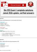 EXAM 1 BIOS255 &ndash; Chamberlain University &vert; Anatomy & Physiology III &vert; Complete Solutions & Verified Answers &vert; Latest Update 2026 &vert; A&plus; Study Guide