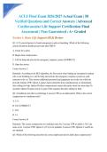 ACLS Final Exam 2026&sol;2027 Actual Exam &vert; 50 Verified Questions and Correct Answers &vert; Advanced Cardiovascular Life Support Certification Final Assessment &vert; Pass Guaranteed - A&plus; Graded