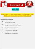 NUR 211 Exam 1 Practice Questions with Answers &lpar;2026&ndash;2027&rpar; &ndash; A&plus; Nursing Fundamentals Study Guide