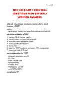 NSG 320 EXAM 3 2026 REAL  QUESTIONS WITH EXPERTLY  VERIFIED ANSWERS&period;