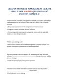 OREGON PROPERTY MANAGEMENT LICENSE FINAL EXAM 2026-2027 QUESTIONS AND ANSWERS GRADED A&plus;