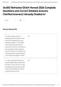 IAABO Refresher EXAM Newest 2026 Complete Questions and Correct Detailed Answers &lpar;Verified Answers&rpar; &vert;Already Graded A&plus;