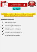 NUR 210 Exam 1 Questions with Answers &lpar;Galen 2026&ndash;2027&rpar; &ndash; A&plus; Nursing Fundamentals Study Guide