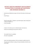 SOUTH CAROLINA PROPERTY MANAGEMENT LICENSE FINAL EXAM 2026-2027 QUESTIONS AND ANSWERS GRADED A&plus;