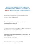 FORTUNE ACADEMY SOUTH CAROLINA PROPERTY MANAGEMENT LICENSE EXAM 2026-2027 QUESTIONS AND ANSWERS GRADED A&plus;