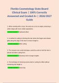 Bundle Florida Cosmetology State Board Clinical Exam &vert; Questions and Answers Rated A  &vert; 100&percnt; Correct &vert; 2026&sol;2027 Guide