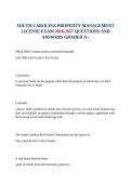 SOUTH CAROLINA PROPERTY MANAGEMENT LICENSE FINAL EXAM 2026-2027 QUESTIONS AND ANSWERS GRADED A&plus;