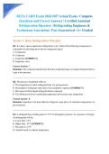 RETA CARO Exam 2026&sol;2027 Actual Exam &vert; Complete Questions and Correct Answers &vert; Certified Assistant Refrigeration Operator &vert; Refrigerating Engineers & Technicians Association &vert; Pass Guaranteed - A&plus; Graded