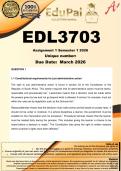EDL3703 Assignment 1 &lpar;COMPLETE ANSWERS&rpar; Semester 1 2026 - DUE  March 2026