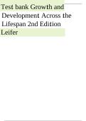 Test Bank Growth and Development Across the Lifespan 2nd Edition by Gloria Leifer Comprehensive Exam Questions for Nursing and Health Sciences
