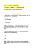 PNH301 TEST 2 MID TERM ACTUAL EXAM 2026&sol;2027 &vert; Pathophysiology and Pharmacology &vert; 100 Questions with Complete Solutions &vert; Pass Guaranteed - A&plus; Graded