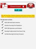 NUR 160 Exam 1 Questions with Answers &lpar;Hondros 2026&ndash;2027&rpar; &ndash; A&plus; Nursing Fundamentals Study Guide