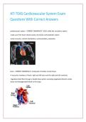 ATI TEAS Cardiovascular System Exam Questions With Correct Answers