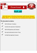 NUR 160 Exam 2 Questions with Answers &lpar;Hondros 2026&ndash;2027&rpar; &ndash; A&plus; Nursing Fundamentals Study Guide