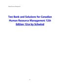 Test Bank and Solutions Manual Canadian Human Resource Management 12th Edition 12ce by Schwind Comprehensive Exam Questions and Answers 2026 A&plus;