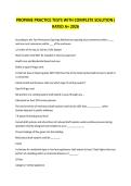 PROPANE PRACTICE TESTS WITH COMPLETE SOLUTION&vert; RATED A&plus; 2026