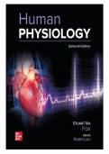 Test bank for Human Physiology 16th Edition with test questions and answers graded A&plus;