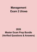 Management Exam 2 &lpar;UIowa&rpar; Questions & Answers PDF &vert; Business Management Test Prep