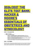 2026&sol;2027 Complete Test Bank&colon; Hacker & Moore&rsquo;s Essentials of Obstetrics and Gynecology &lpar;With ACOG&sol;SMFM Updates&rpar;