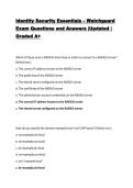 Identity Security Essentials &ndash; Watchguard Exam Questions and Answers &vert;Updated &vert; Graded A&plus;