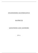 Matrices Practice Questions and Answers