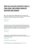 NRNP 6541 WALDEN UNIVERSITY WEEK 11 FINAL EXAM  2026 SPRING COMPLETE  QUESTION AND ANSWER 