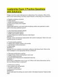 Leadership Exam 3 Practice Questions with Solutions&period;
