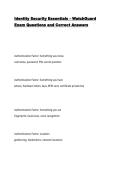 Identity Security Essentials &ndash; WatchGuard Exam Questions and Correct Answers