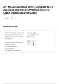 LPN NCLEX questions EXAM&comma; Complete Test &vert;&vert; Questions and Answers &lpar;Verified Answers&rpar; &lpar;Latest Update 2026&rpar; UPDATE&excl;&excl;