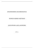 Power Series Method Practice Questions and Answers