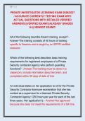 PRIVATE INVESTIGATOR LICENSING EXAM 2026&sol;2027  &sol; ACCURATE CURRENTLY TESTING EXAM WITH  ACTUAL QUESTIONS WITH DETAILED VERIFIED  ANSWERS &vert;&vert;VERIFIED EXAM&excl;&excl;&vert;&vert;ALREADY GRADED  A&plus;&vert;&vert; NEWEST EXAM&excl;&excl;&excl;