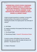 SUPERIOR REAL ESTATE SCHOOL EXAM BANK  2026&sol;2027 VERIFIED EXAM&vert; ALL CURRENTLY  TESTING AND FREQUENTLY TESTED QUESTIONS  WITH DETAILED VERIFIED ANSWERS &sol; EXAM  QUESTIONS AND VERIFIED ANSWERS &vert;ALREADY  GRADED A&plus;&vert;&vert; NEWEST EXAM&excl;&excl;&excl;