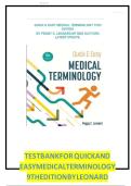 Test Bank For Quick & Easy Medical Terminology&comma; 10th Edition&comma; By Peggy C&period; Leonard All Chapters 1-15