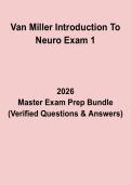 Van Miller Intro to Neuro Exam 1 Questions & Answers PDF &vert; Neuroscience Test Prep Guide